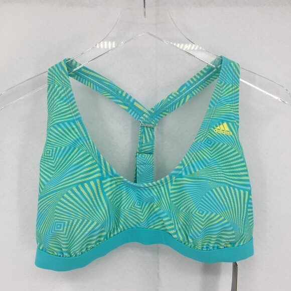Adidas Vortex swim bikini top blue green t-strap swim geometric new Medium - Picture 1 of 5